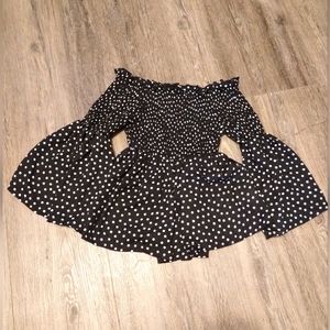 QED London Off Shoulder Peplum Top